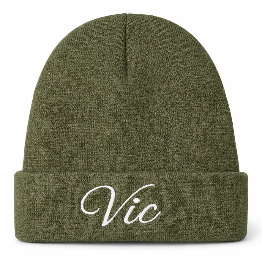 Leger groen gepersonaliseerd Newborn Mutsje met Naam – 100% Katoen – Geborduurd Baby Babybeanie