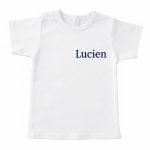 Gepersonaliseerd witte t-shirt met naam - Geborduurd - uniek cadeau