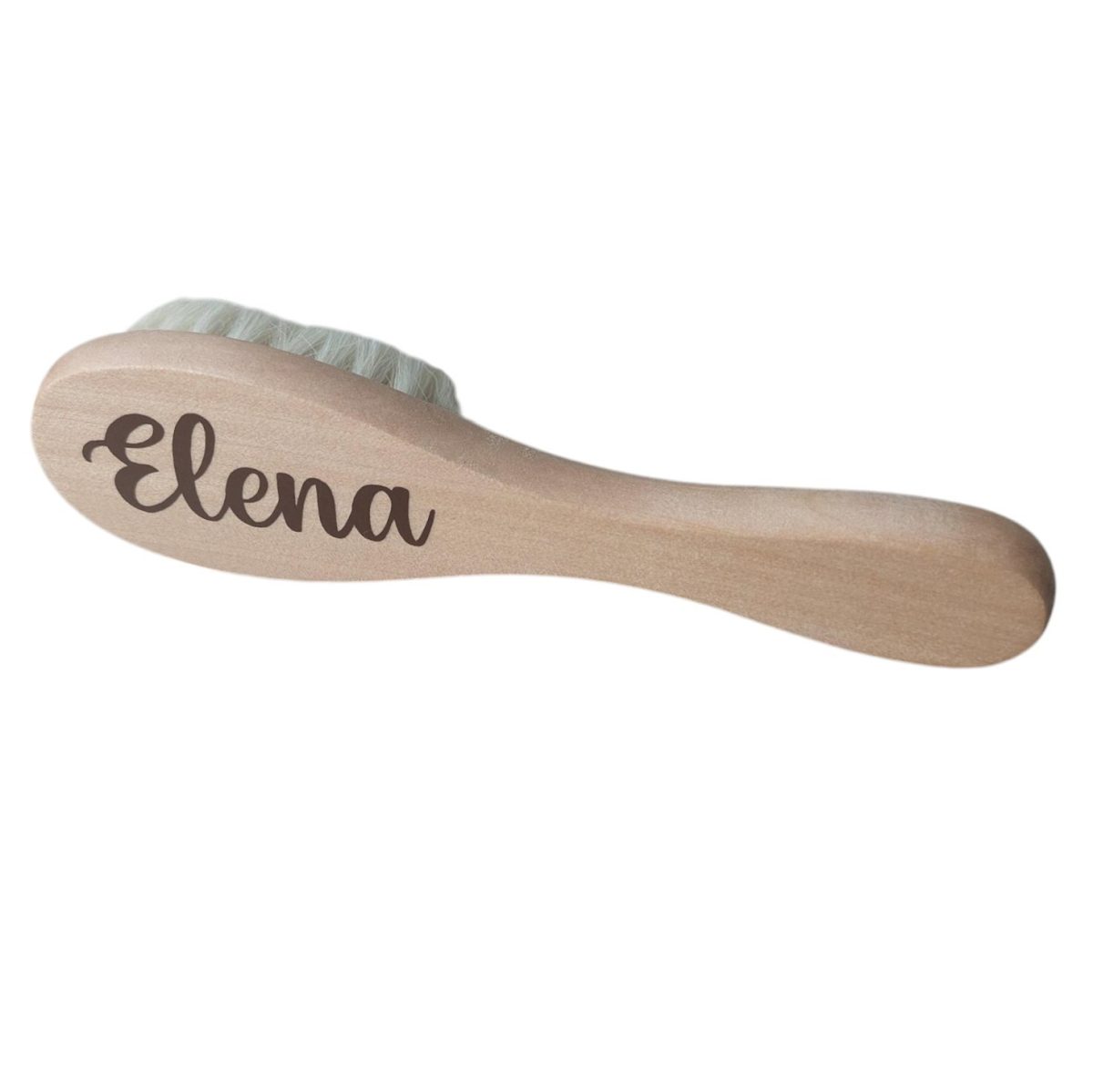 Houten baby borstel met naam gepersonaliseerd