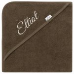 Gepersonaliseerde Baby Badcape met Naam – Leger groen – 80x80 cm