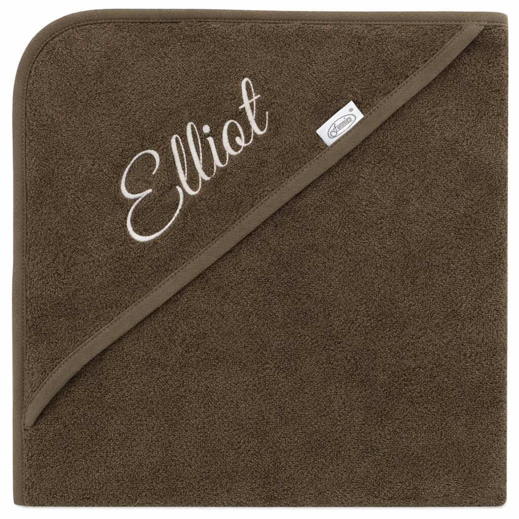 Gepersonaliseerde Baby Badcape met Naam – Leger groen – 80x80 cm
