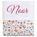 Kleurig vlinder bloemen deken met naam - wiegdeken