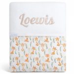 Gepersonaliseerd baby giraffen dekentje met geborduurde naam