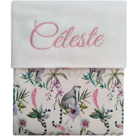 Luxe baby deken met naam gepersonaliseerd - geborduurd (maki)