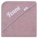 Gepersonaliseerde Baby Badcape met Naam – Oudroze – 80x80 cm