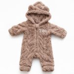 Bruin newborn beren geboortepakje met naam geborduurd