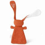 Oranje gepersonaliseerd Knuffelkonijn met Naam – Handgemaakt Cadeau