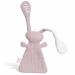 Gepersonaliseerde Knuffel Konijn met Naam - Handgemaakt - Wafelstof Nude Roze