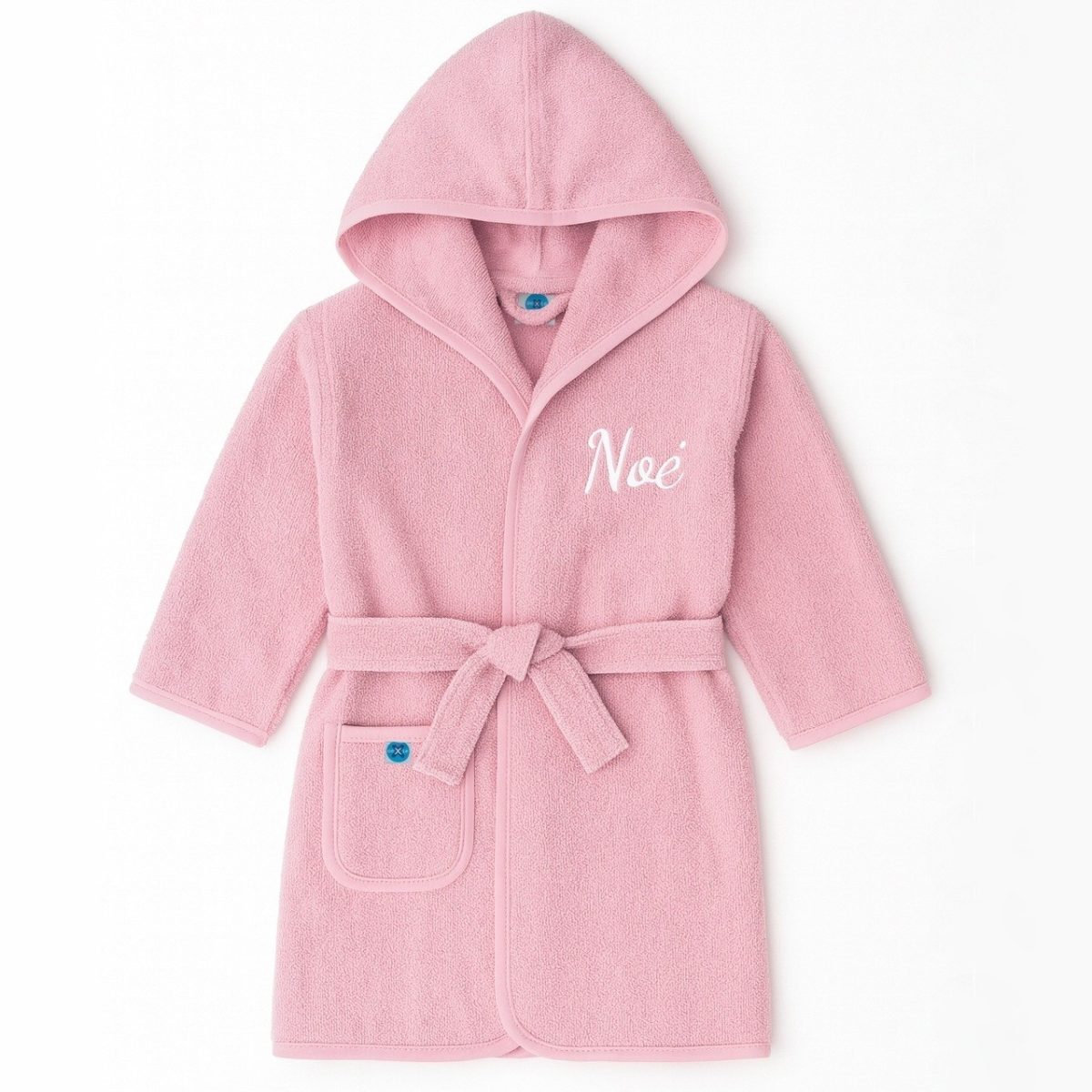 Roze kinder badjas met naam geborduurd - 4 - 10 jaar