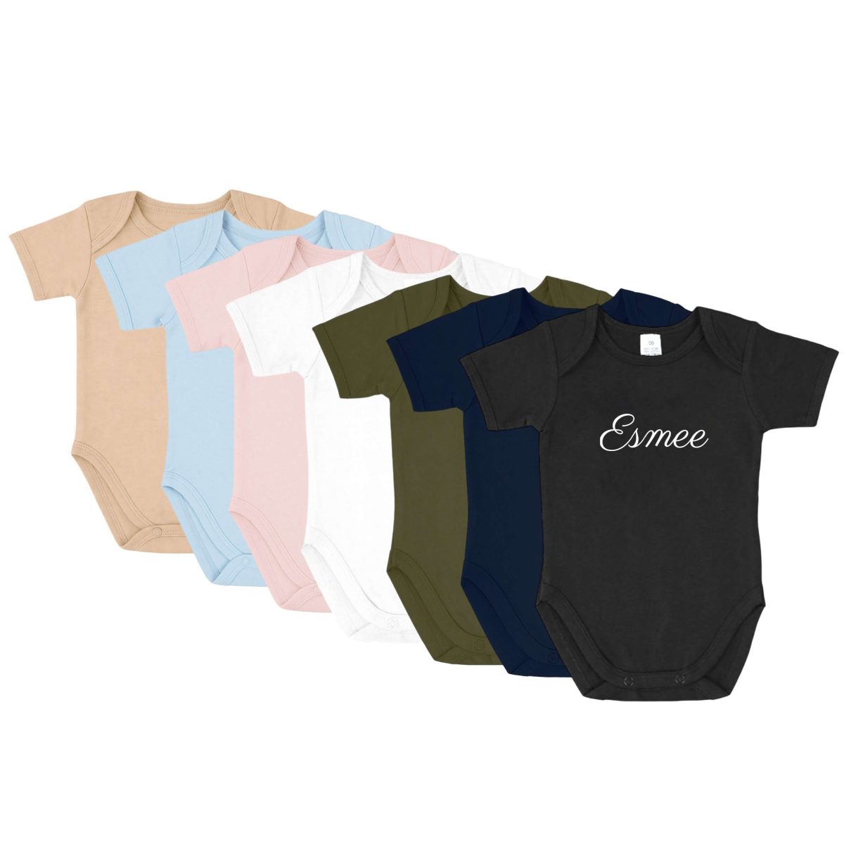 Baby romper / body met naam – Personaliseerbaar - Maat 56