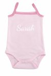Roze gepersonaliseerde spaghetti romper - body met naam (56)