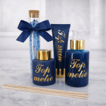 Top Metie Cadeauset – Luxe Wellnessbox met Badzout & Gouden Details
