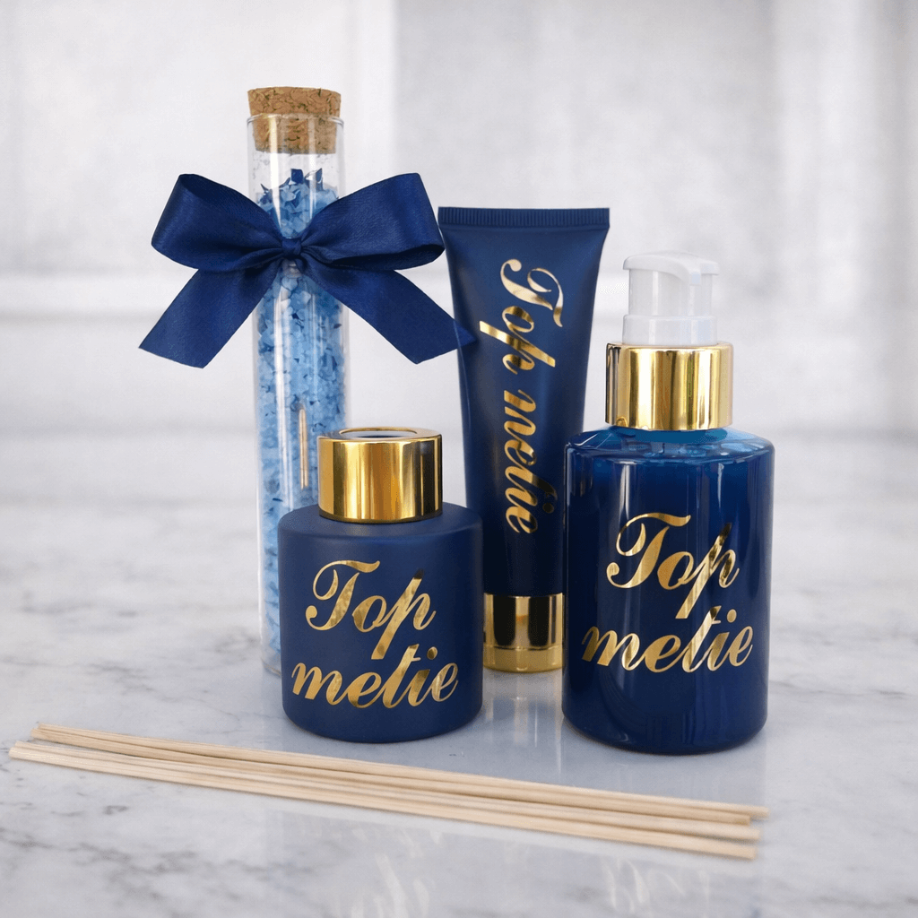 Top Metie Cadeauset – Luxe Wellnessbox met Badzout & Gouden Details