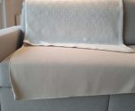 Beige rib teddy deken