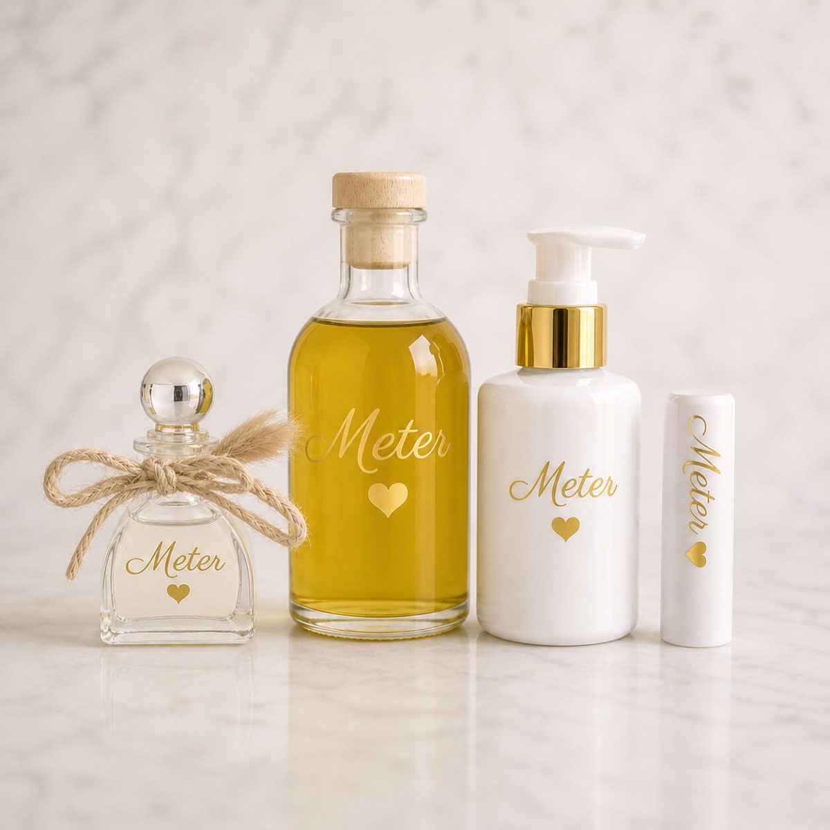Gepersonaliseerde Cadeauset  voor meter – Luxe Wit & Goud Wellnesspakket 